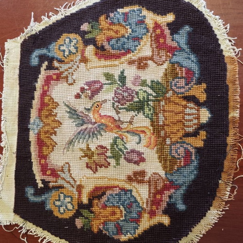 Old embroidery used, set of 2, 33x27 cm