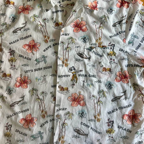 H&M shirt XXL with exotic print like new, multicolor