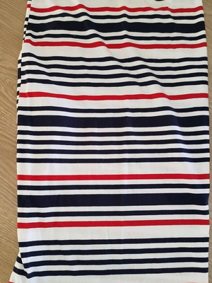 Striped midi skirt like new, one size, white and blue