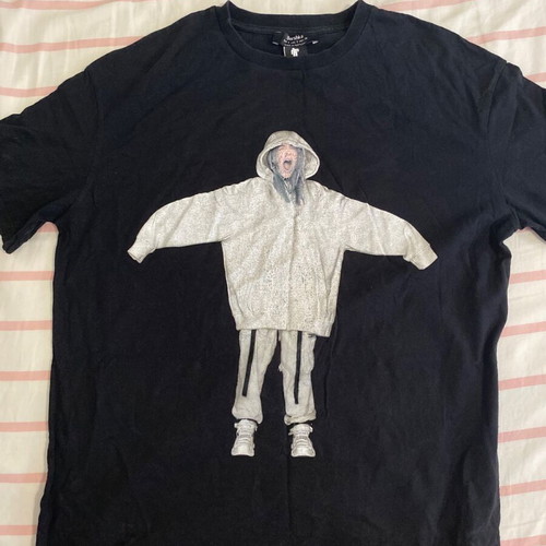 Billie Eilish t-shirt used, size S, black from Bershka