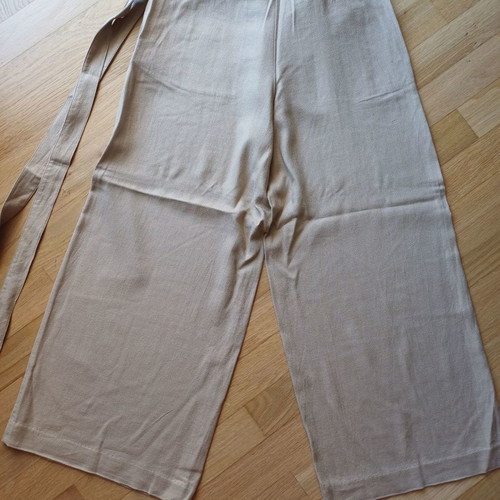 Marks & Spencer wide pants used, beige with belt, size 38