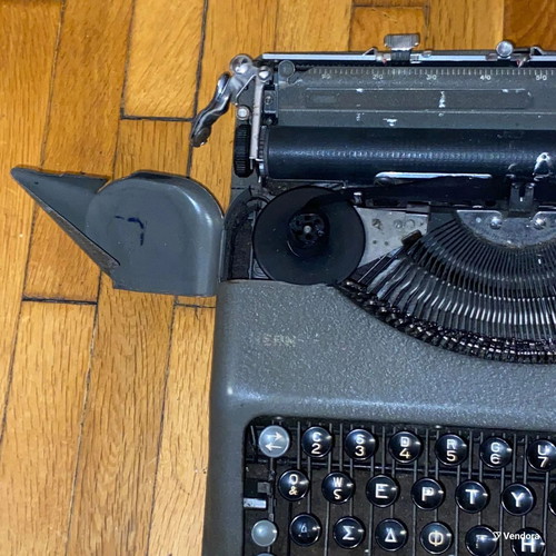 Hermes Baby Rocket portable typewriter used, Greek keyboard, vintage