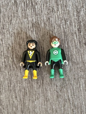 Kinder Playmobil Black Adam and Green Lantern figures like new