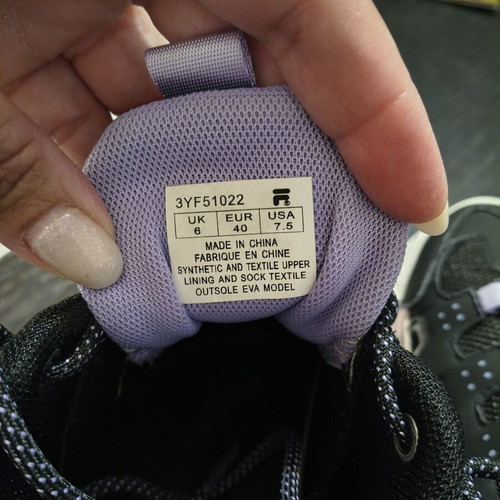 Fila Memory women's athletic shoes, size 40, black and purple