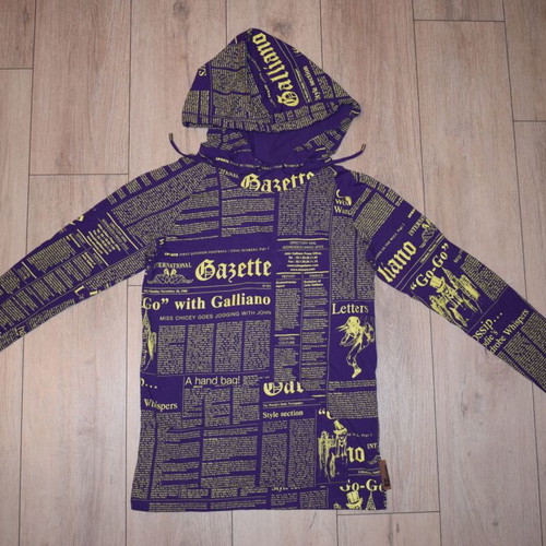 John Galliano Newspaper Print Sweater Men Size M Like New