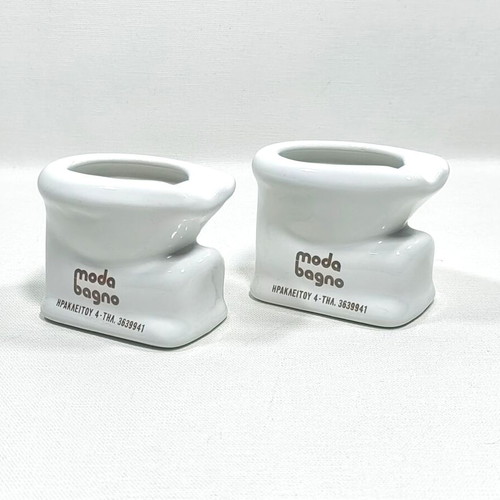 Vintage Moda Bagno Ceramic Miniature Ashtrays Set of 2
