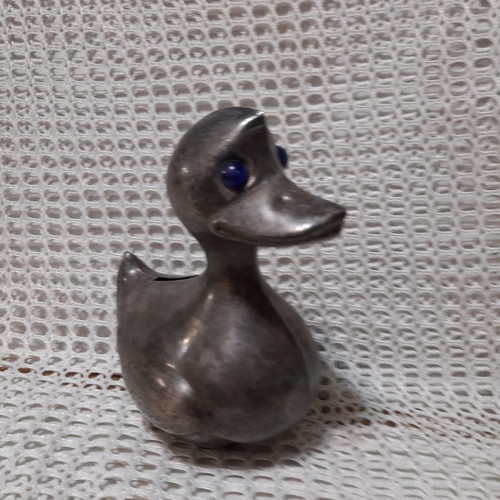 Vintage metal duck piggy bank used from the 60s