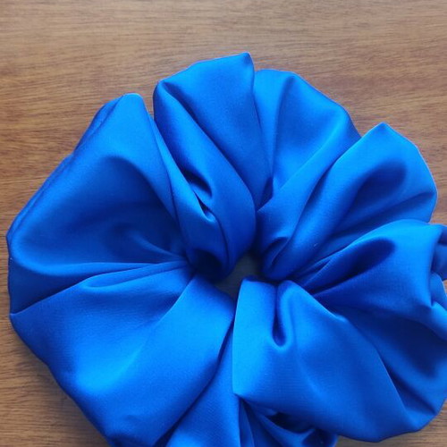 Scrunchie XL handmade satin blue new