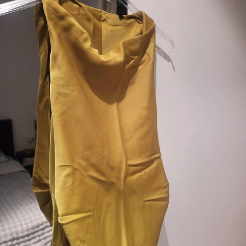 Maxi satin dress Trendyol new, size 38, olive-lime green