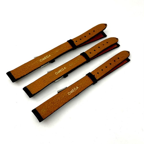 Omega leather watch straps 12mm vintage authentic new