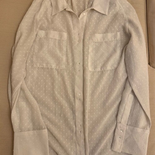 Zara White Transparent Shirt like new, size XL