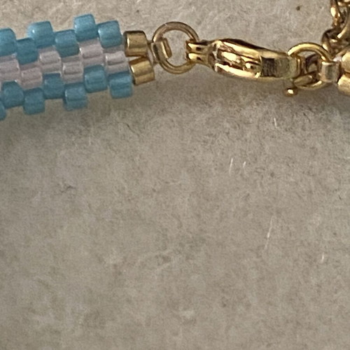 Handmade Bracelet with Miyuki Delica Beads Blue Pink new