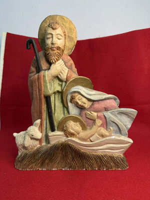 Χειροποίητη ξυλόγλυπτη φάτνη μεταχειρισμένη ζωγραφισμένη στο χέρι