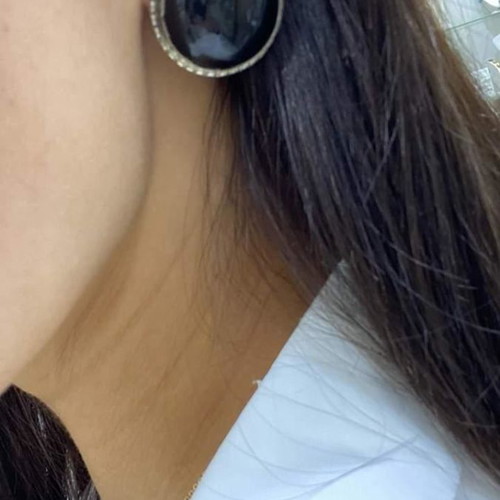 Silver (925) clip earrings with real onyx new