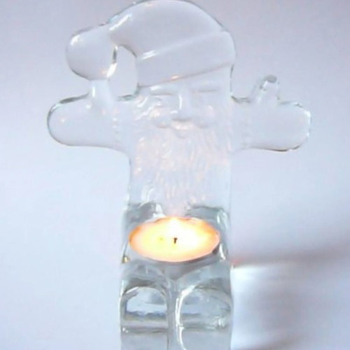 Kosta Boda Santa Claus candle holder by Bertil Vallien vintage new