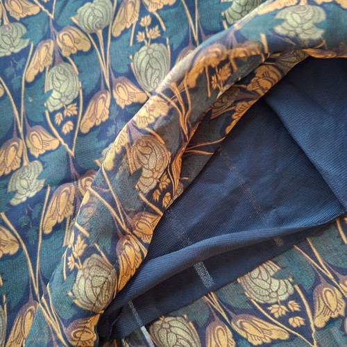 Helmi mini dress with Art Nouveau floral pattern, dark green and brown