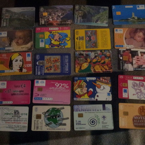 Phone cards used, pack of 20 pieces