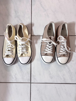 Canvas shoes used, size 37, pack of 2, yellow and beige