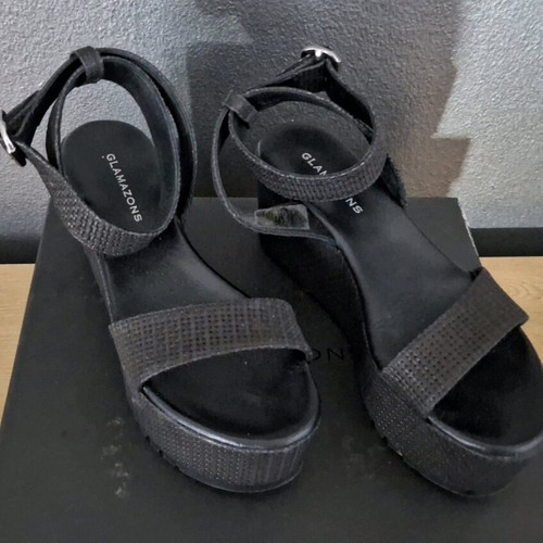 Glamazons women's platform sandals like new, size 38, black
