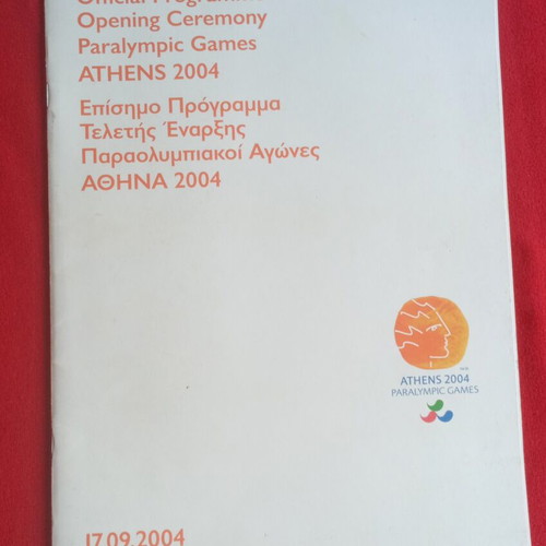 Opening Ceremony Programme Paralympic Games Athens 2004 like new
