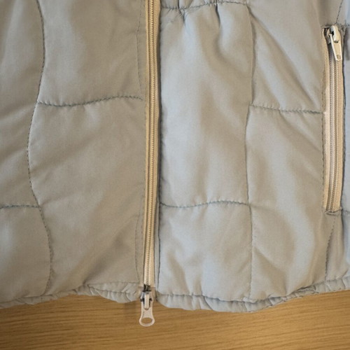 Light Blue Quilted Vest Medium Used with Zippered Pockets