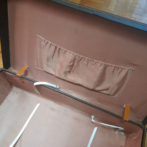 Vintage leather suitcase 1960s, brown