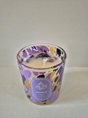 Amethyst crystal candle with lavender scent