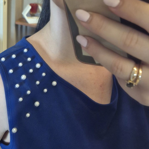 Dress with pearls new, blue, size L