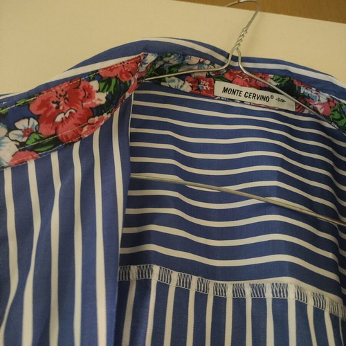 Shirt dress new, striped with floral details