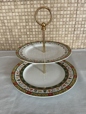 Christinholm Porcelain Christmas Two-Tier Serving Stand like new