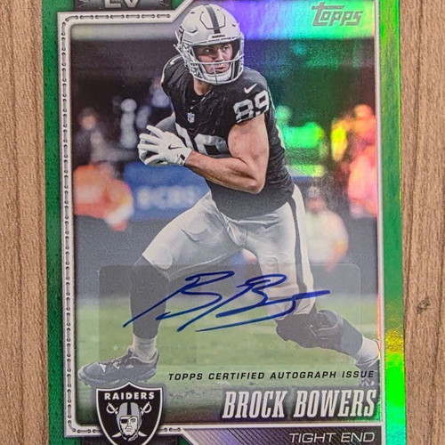 2026 Topps Flagship Football Brock Bowers Green Auto /99 Raiders