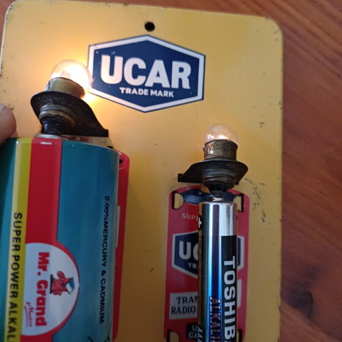 Vintage Metal UCAR Battery Tester Stand like new