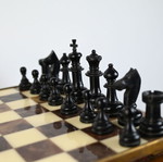 Chess set used, complete, 33 cm