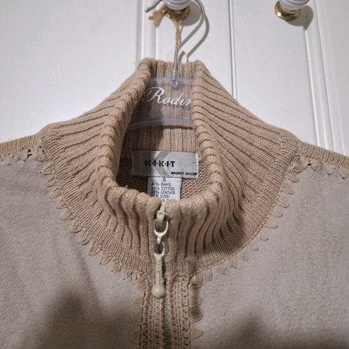 Beige suede-knit vest like new, size S/M