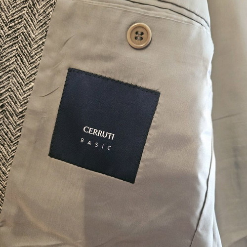 Cerruti wool blazer used, gray, herringbone pattern, size M