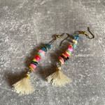 Colorful dangling earrings used