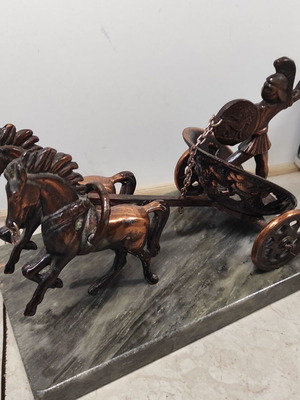 Achilles Decorative Chariot with Marble Base like new