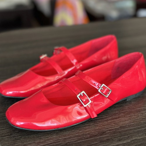Bershka red women's ballerina shoes, size 39