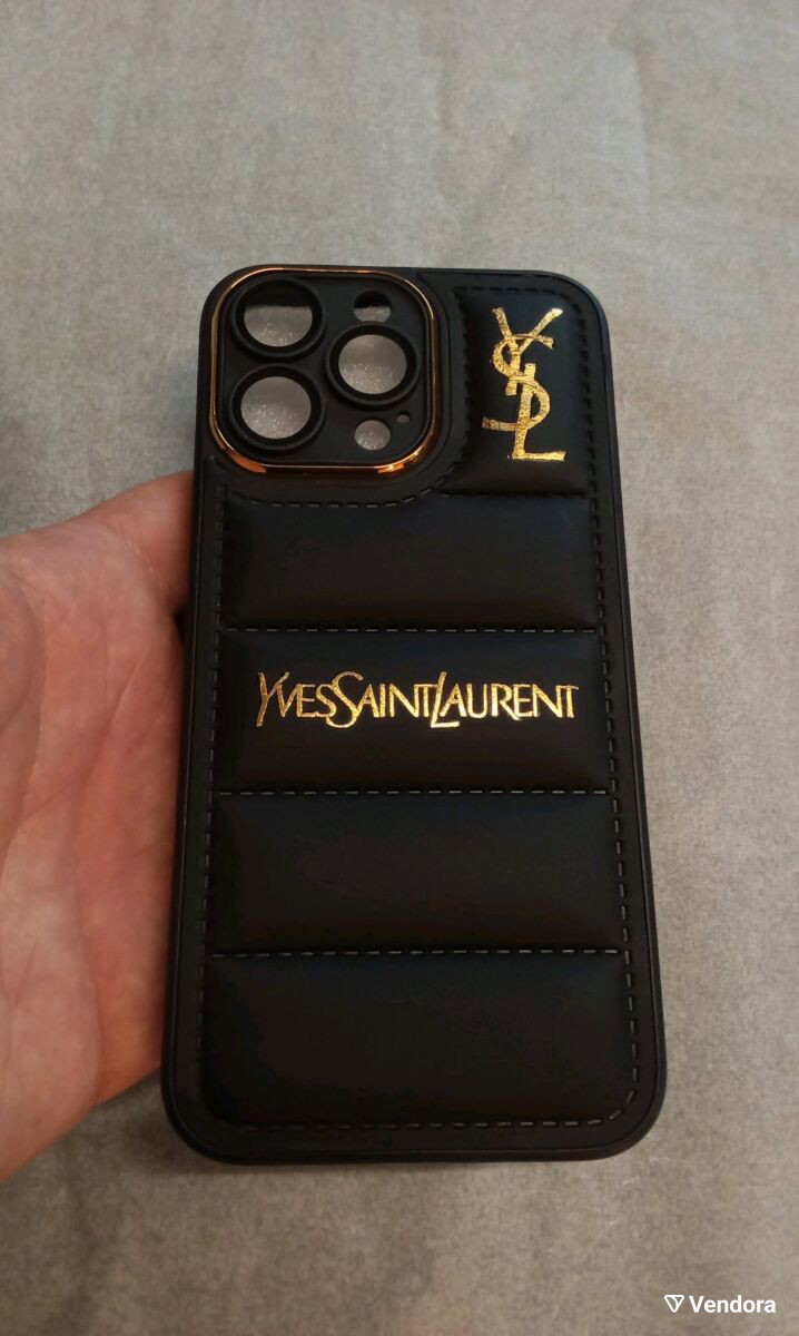 Apple Iphone Phone Case Ysl Yves Saint Laurent Gold And Black Glossy MagSafe Case IPhone 17 Apple Iphone Phone Case Ysl Yves Saint Laurent Gold And Black Glossy MagSafe Case IPhone 17