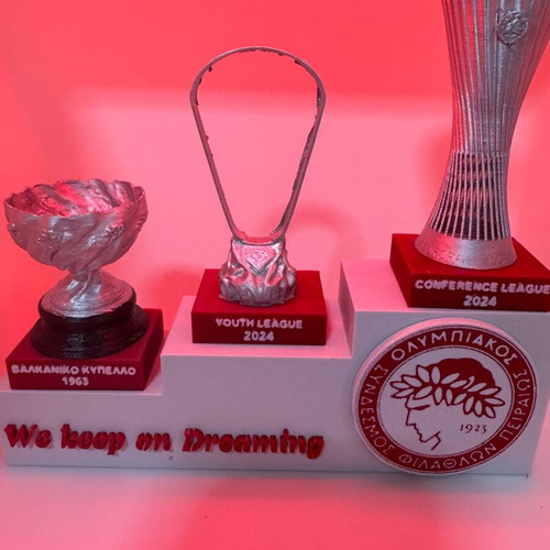 Olympiacos trophy miniatures with We Keep On Dreaming base new