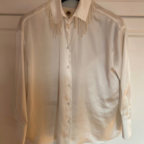 Satin shirt Zara like new, white, size L