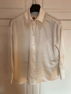 Satin shirt Zara like new, white, size L
