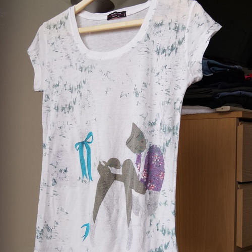 T-shirt Julia Bergovich like new, white and multicolor