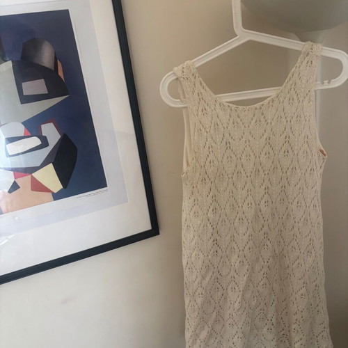 White knitted dress Moutaki used, size M/L