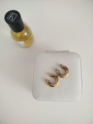 Chunky hoops earrings new, stainless steel, gold tone