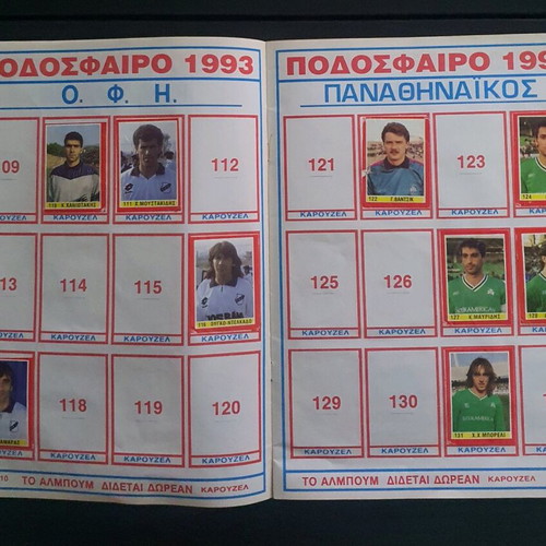 Karouzel Football 1993 Album used with 333 stickers