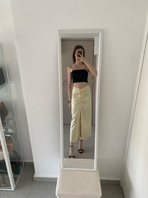 Zara satin skirt butter yellow size S like new