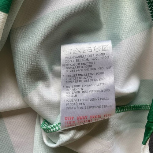 Vintage Puma Green White Striped Football Jersey XL Retro 90s Like New
