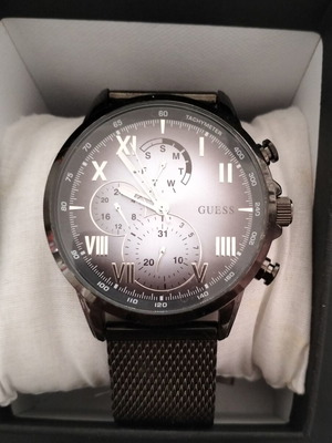 Guess Multifunction Black Stainless Steel Men's Watch Like New