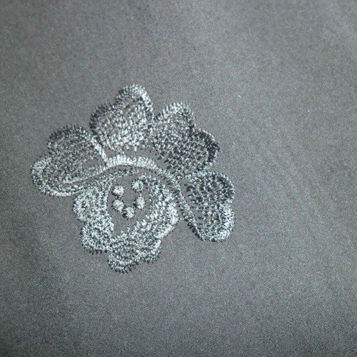 Black appliqued tunic blouse, free size, made in Italy